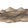 A simple rock terrain, the water will flow down the center channel