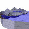 Cylinders added to  make top and bottom pools